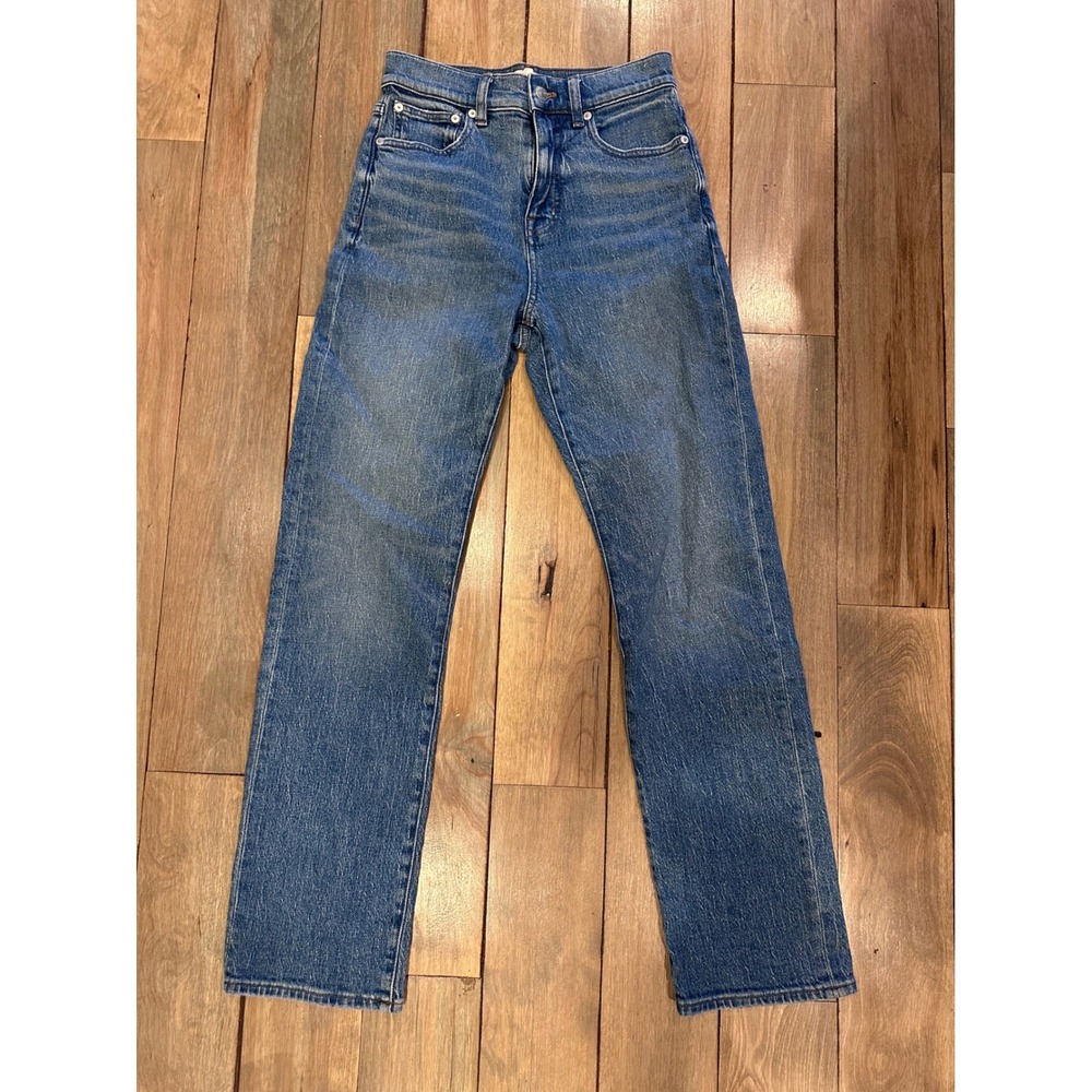 Madewell 90s Straight Leg Jeans High Rise Medium Wash Blue Denim Size 25